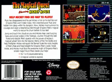 Magical Quest Starring Mickey Mouse, The (USA) (Beta) box cover back